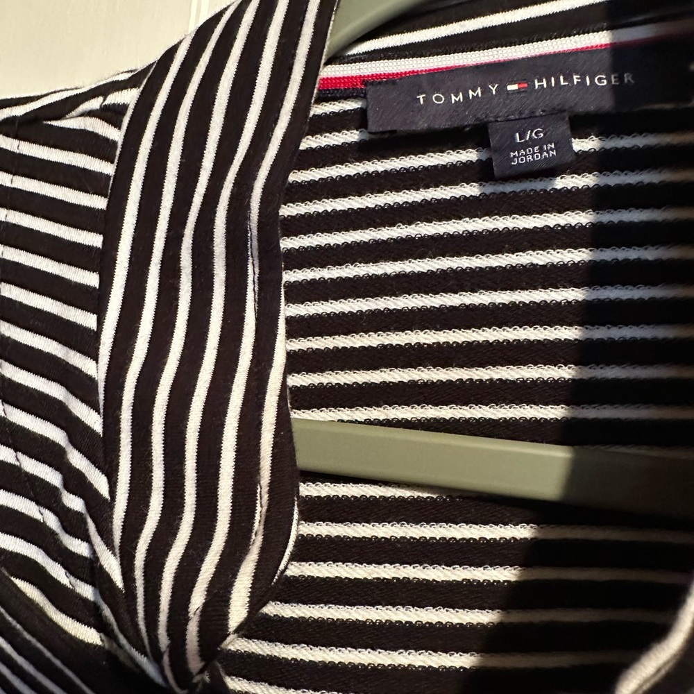 Tommy Hilfiger Navy & White Striped Military-Style Blazer - Picture 3 of 4